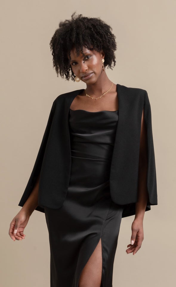 Tailored Cape Blazer Black