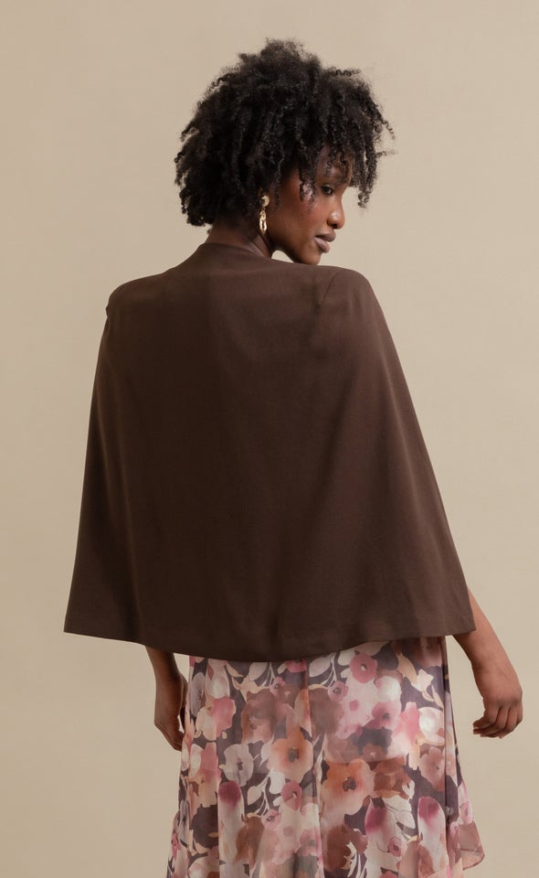 Tailored Cape Blazer Cocoa