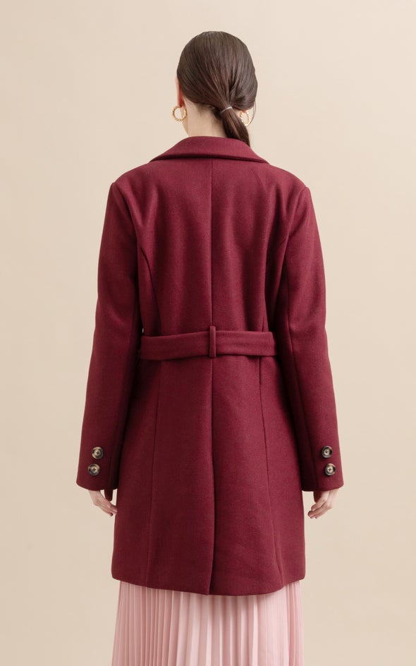 Tailored Coat Aubergine