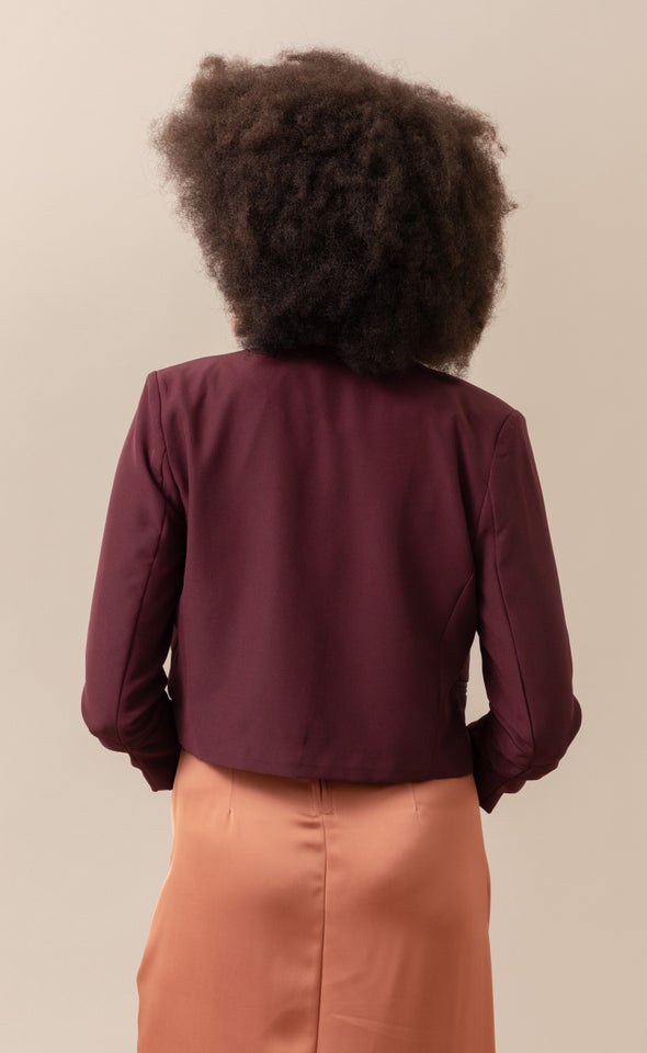Tailored Open Blazer Aubergine