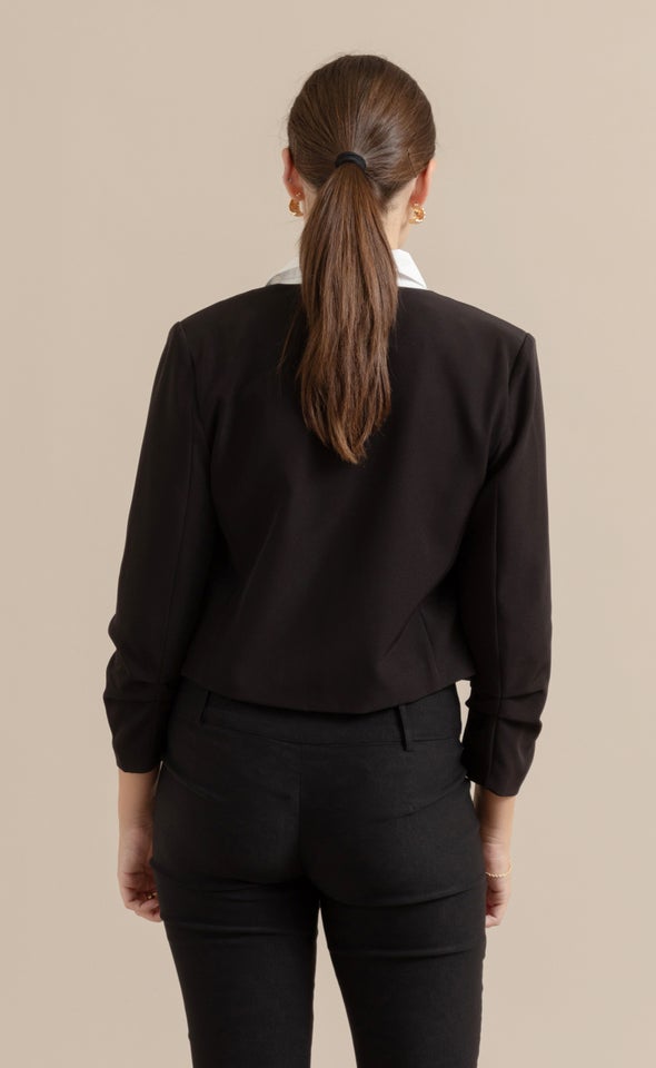 Tailored Open Blazer Black