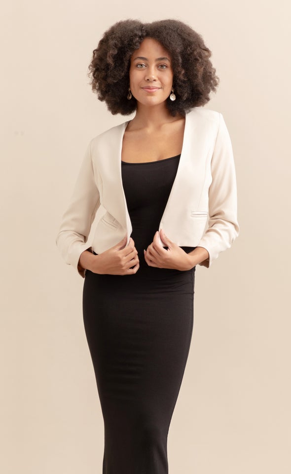 Tailored Open Blazer Natural