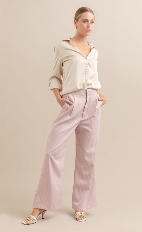 Tailored Pinstripe Pant Blush