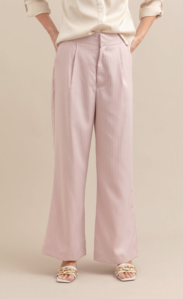 Tailored Pinstripe Pant Blush