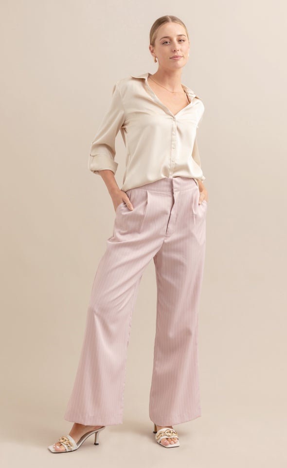 Tailored Pinstripe Pant Blush