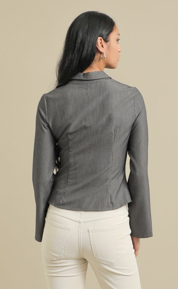 Tailored Pinstripe Shirt Charcoal