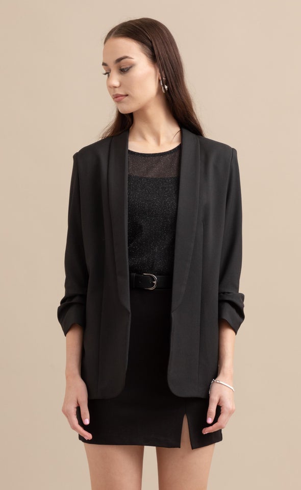 Tapered Lapel Blazer Black