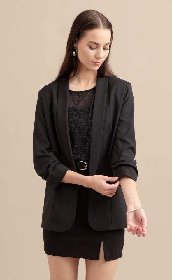 Tapered Lapel Blazer Black