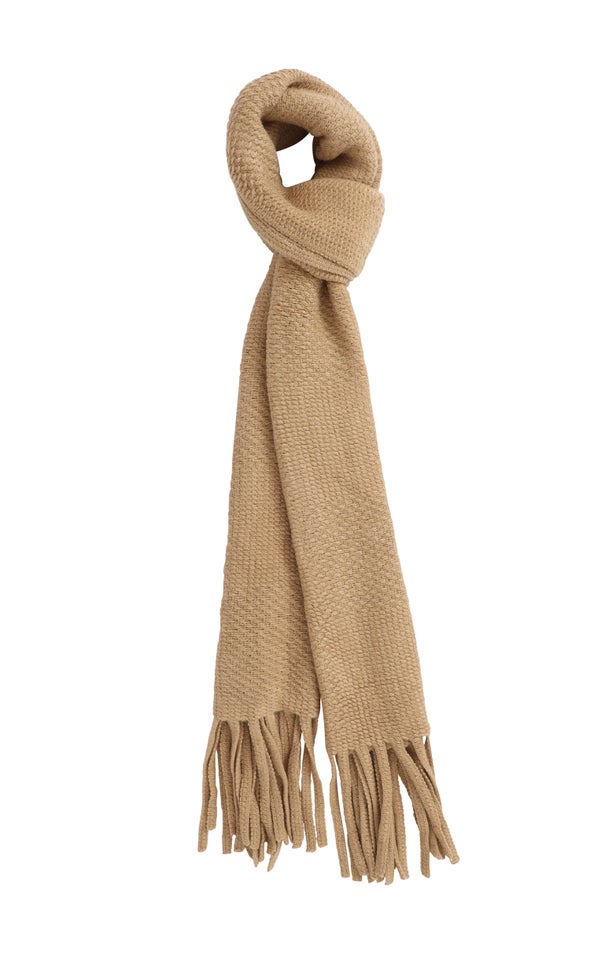 Tassel Edge Scarf Camel