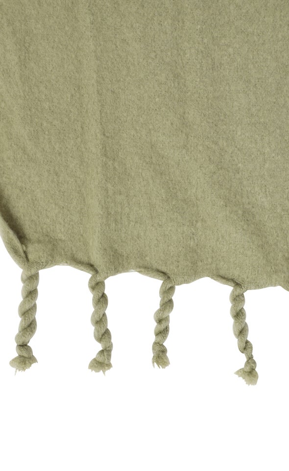 Tassel Edge Scarf Olive