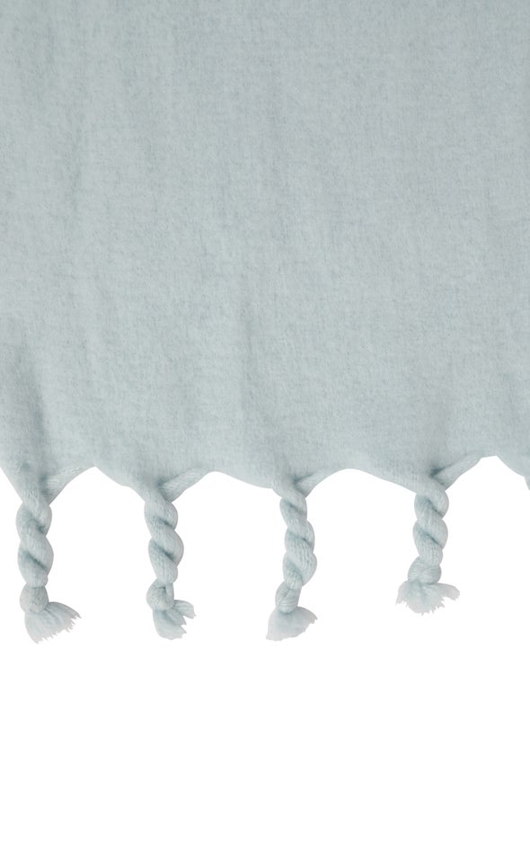 Tassel Edge Scarf Pale Blue