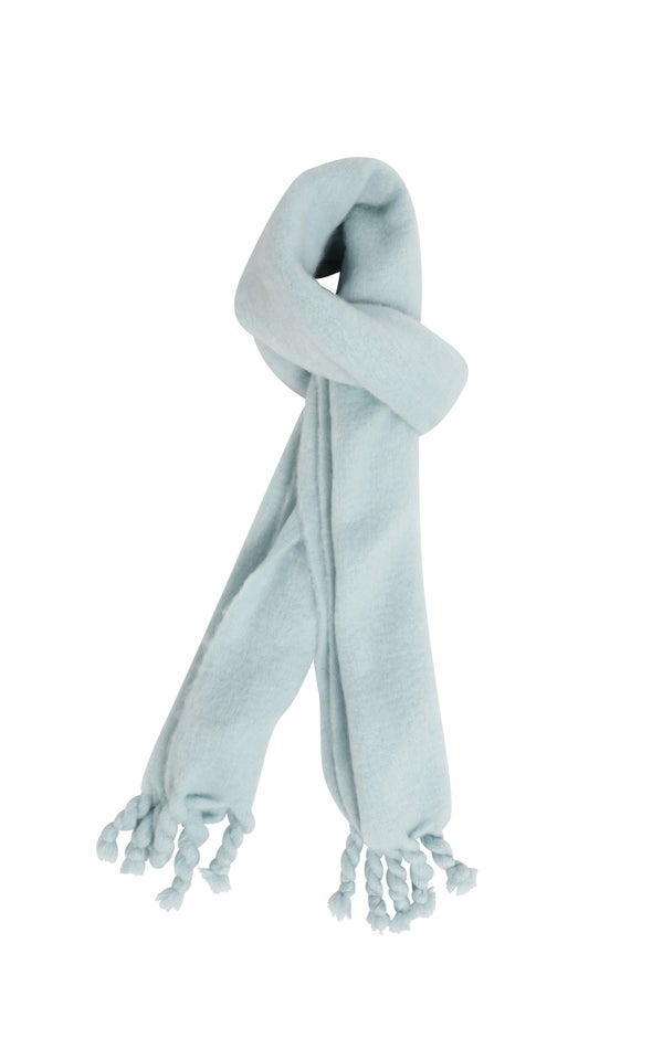 Tassel Edge Scarf Pale Blue