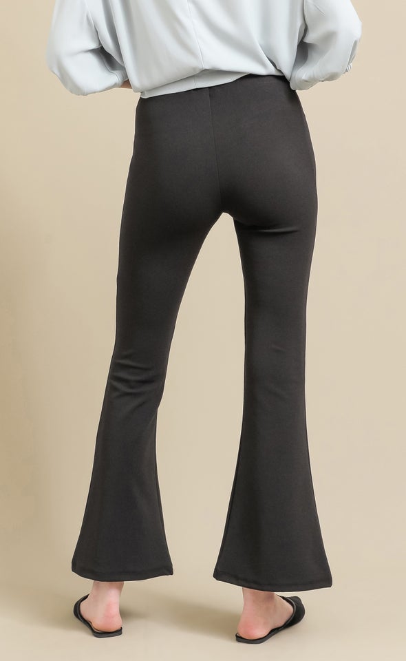 Tex Knit Bootleg Pants Black