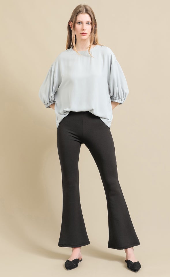 Tex Knit Bootleg Pants Black