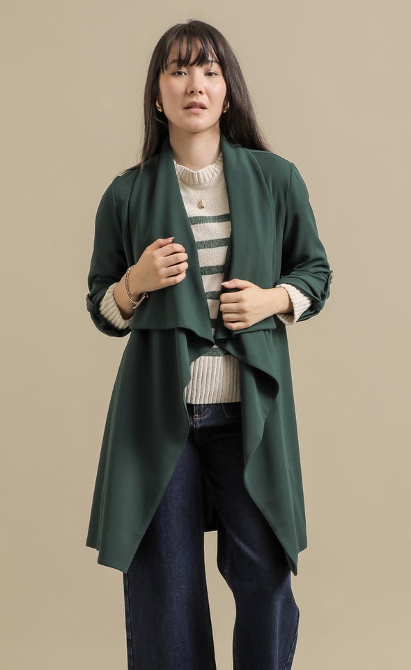 Tex Knit Waterfall Jacket Olive