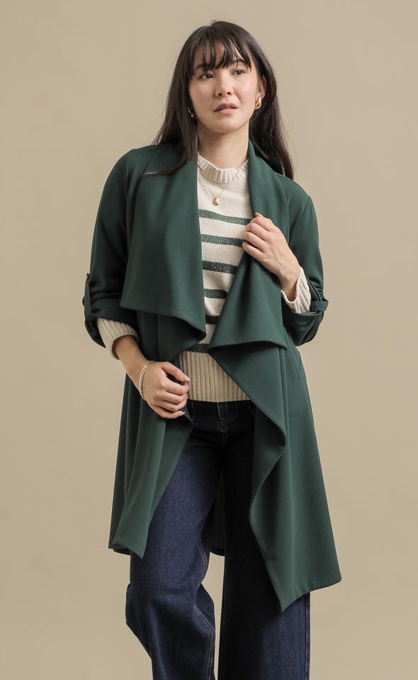 Tex Knit Waterfall Jacket Olive