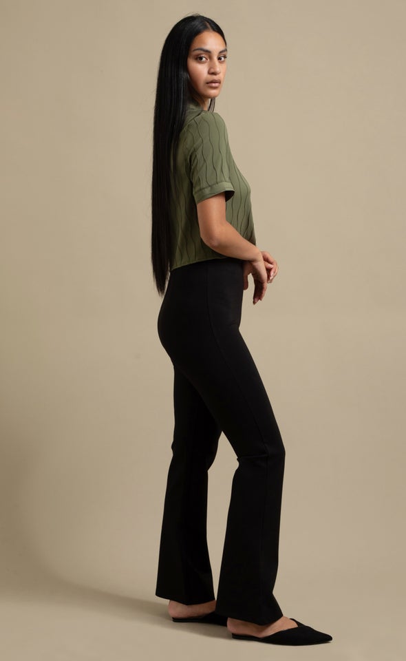 Textured CDC Cropped Shirt Olive