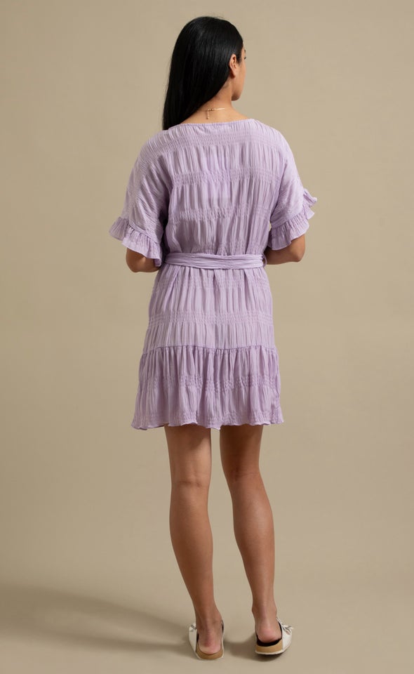 Textured CDC T-Shirt Dress Lilac