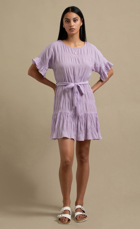 Textured CDC T-Shirt Dress Lilac
