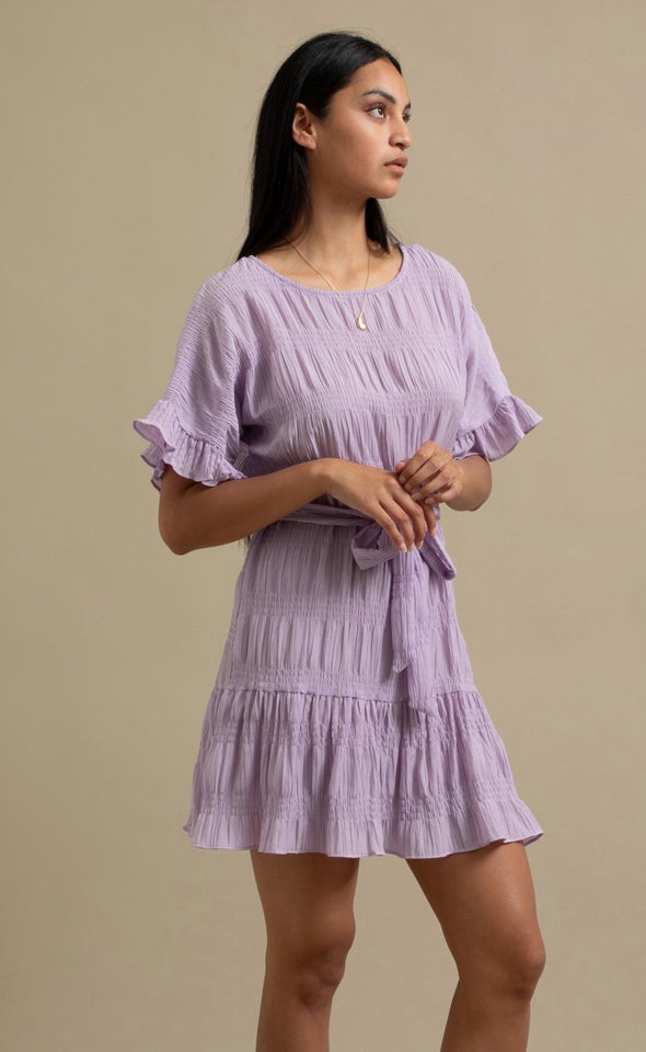 Textured CDC T-Shirt Dress Lilac