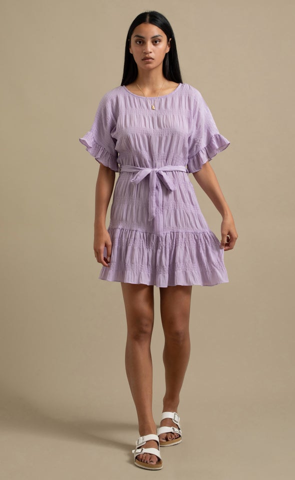Textured CDC T-Shirt Dress Lilac