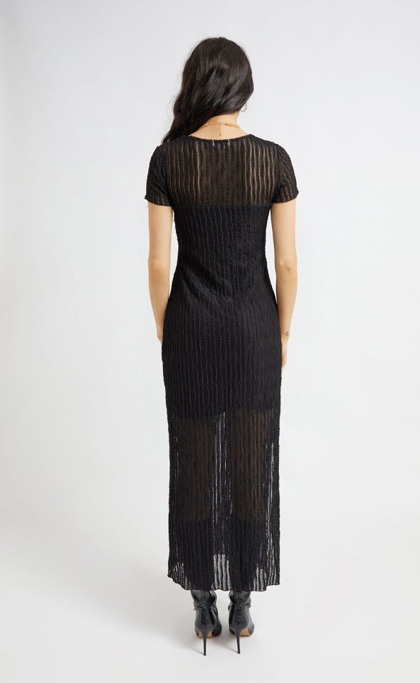 Textured Lace Maxi Black