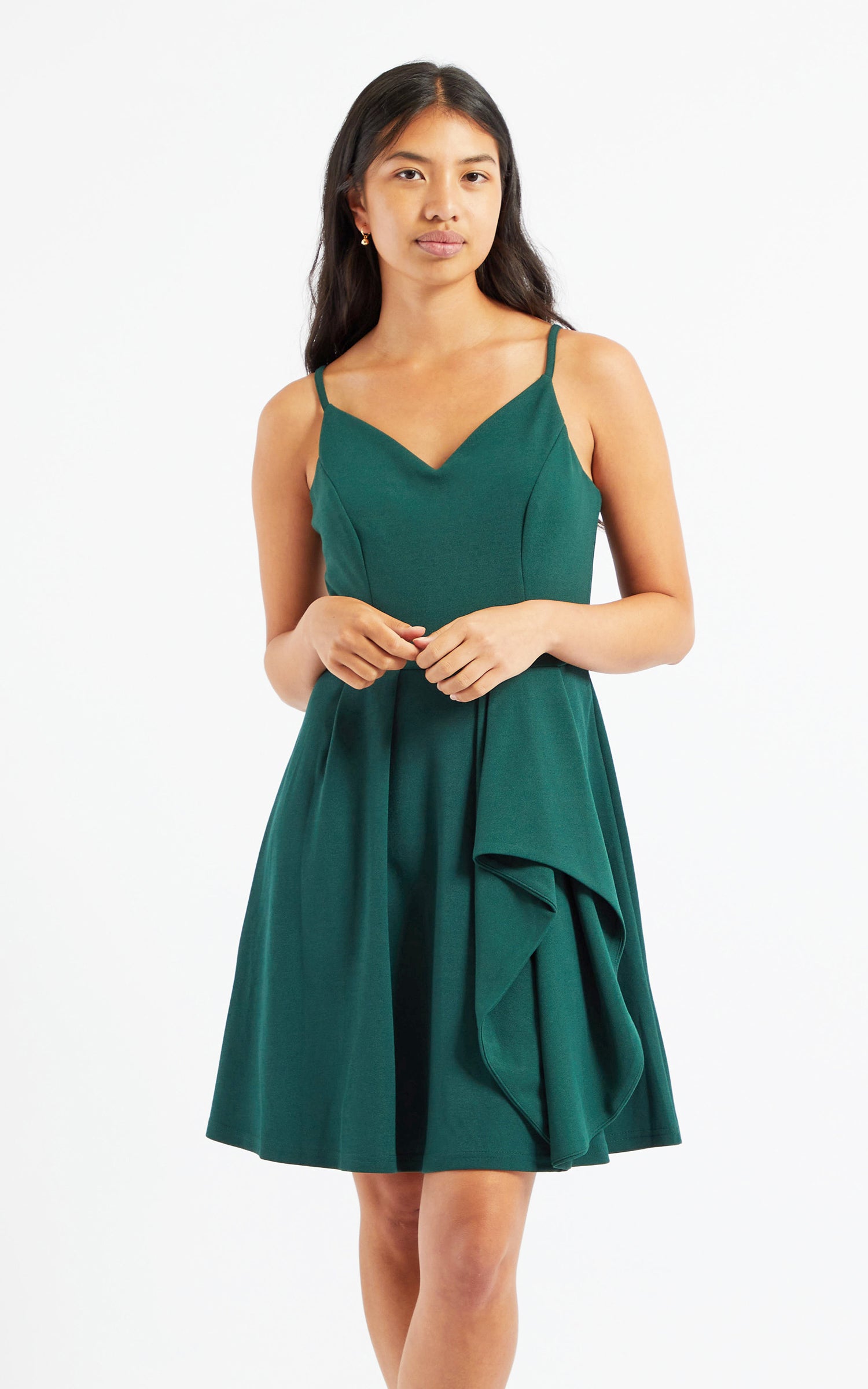 emerald green skater dress