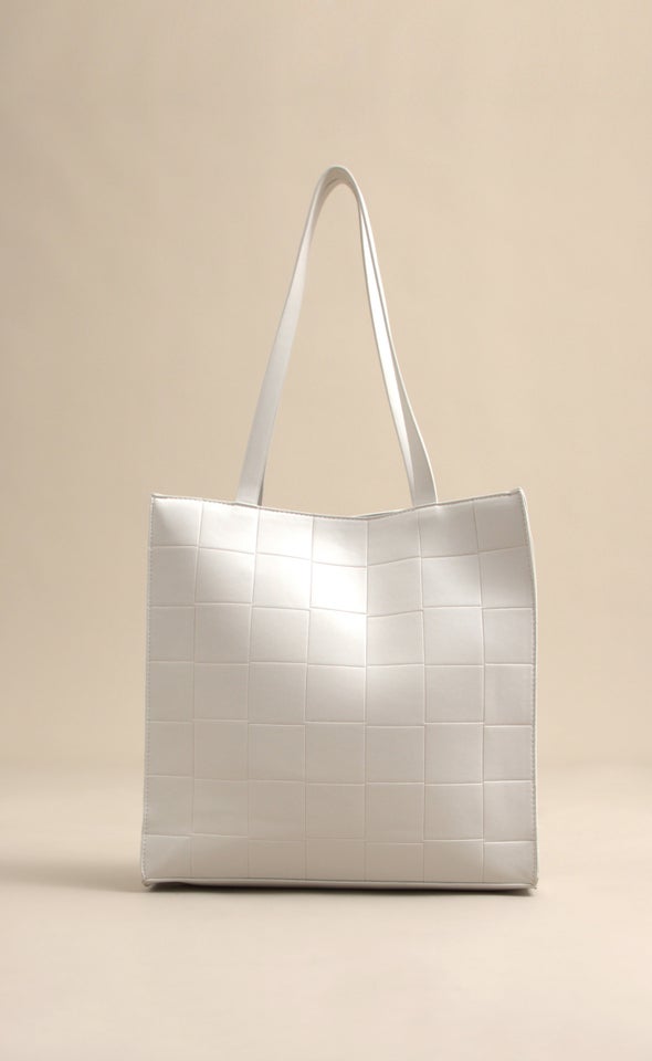 Textured Work Tote Ivory