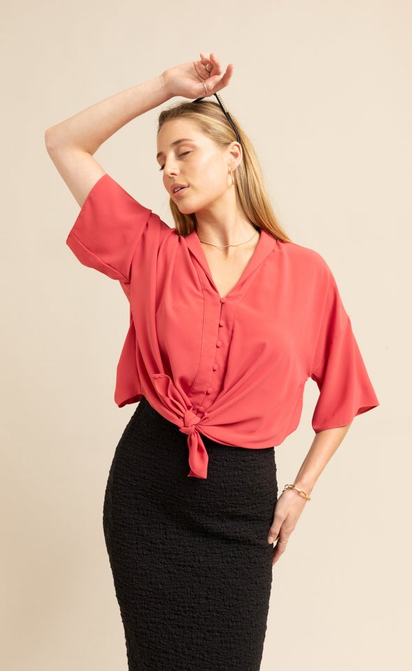 Tie Front Shirt Watermelon
