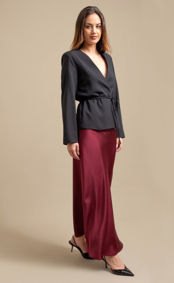 Tie Waist Blazer Black