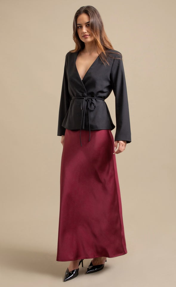 Tie Waist Blazer Black
