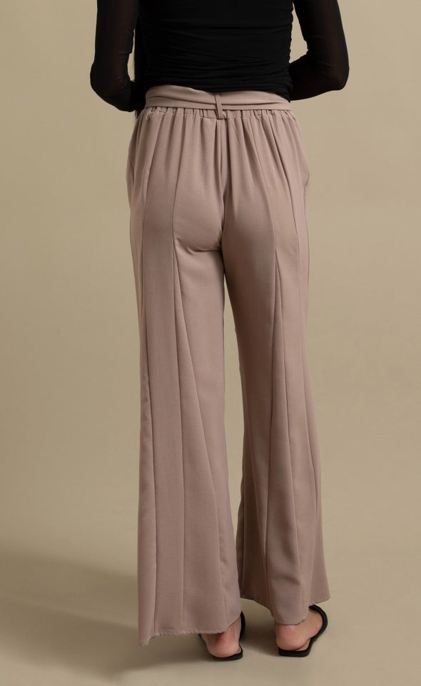 Tie Waist Palazzo Pant Mocha