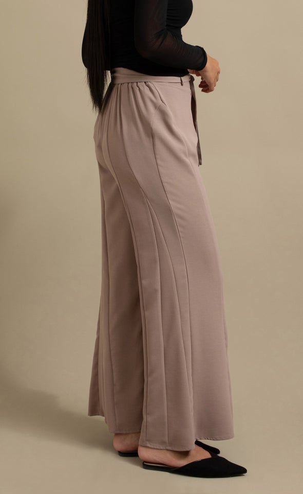 Tie Waist Palazzo Pant Mocha