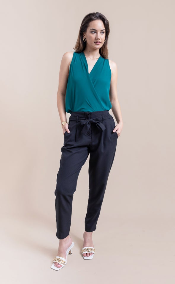 Tie Waist Tapered Pant