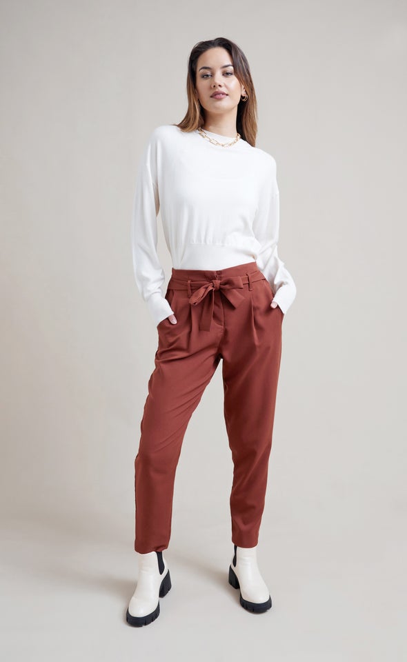 Tie Waist Tapered Pant