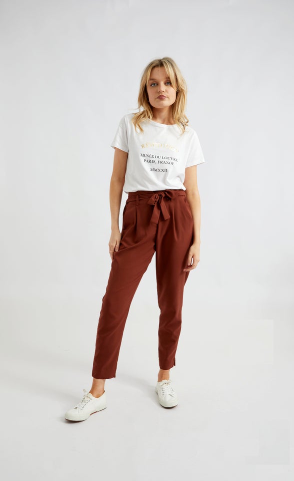 Tie Waist Tapered Pant Spice