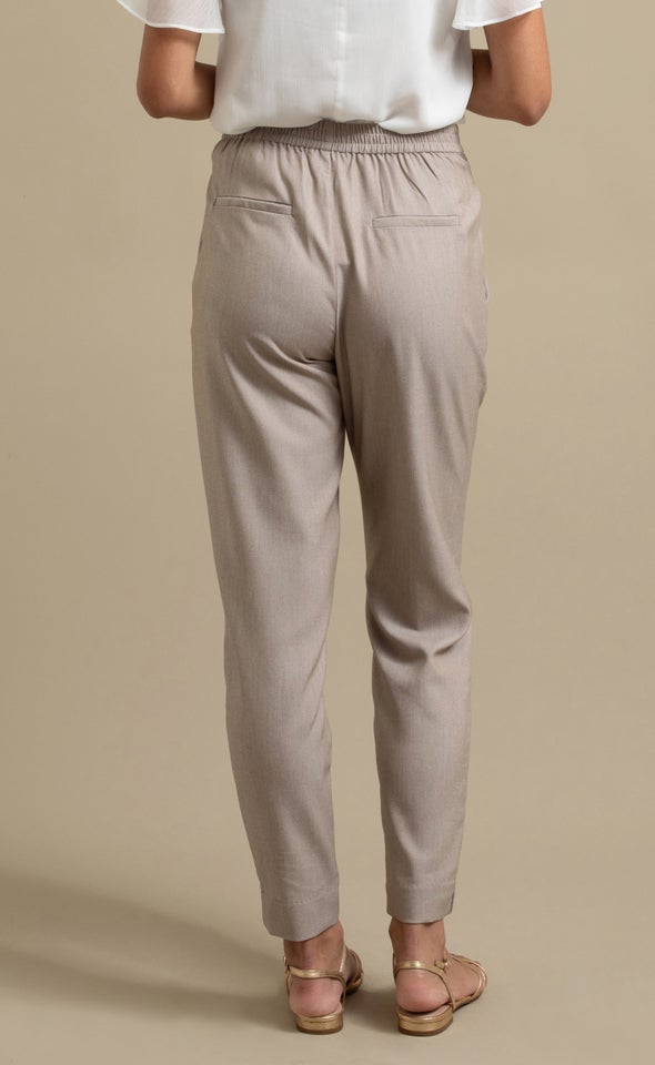 Tie Waist Tapered Pant Taupe