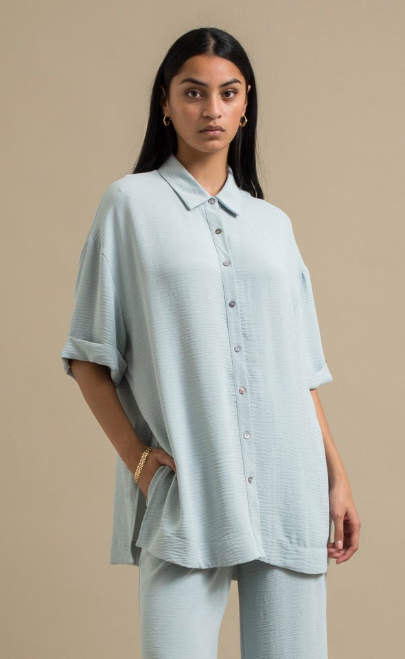 Turned Up Cuff Summer Shirt Sage