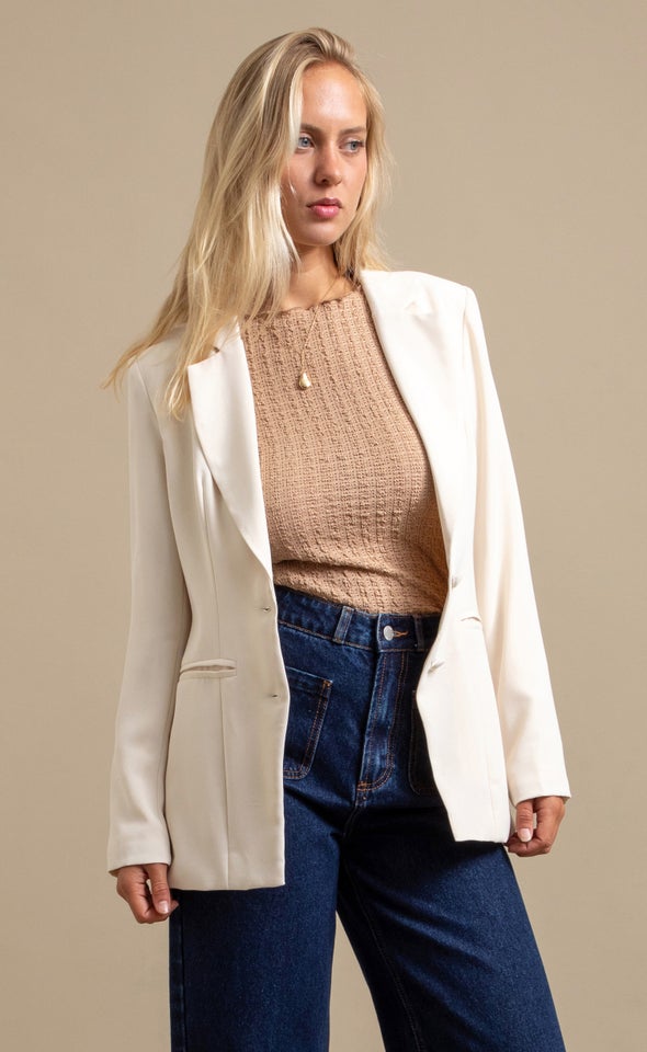 Tuxedo Look Blazer Natural