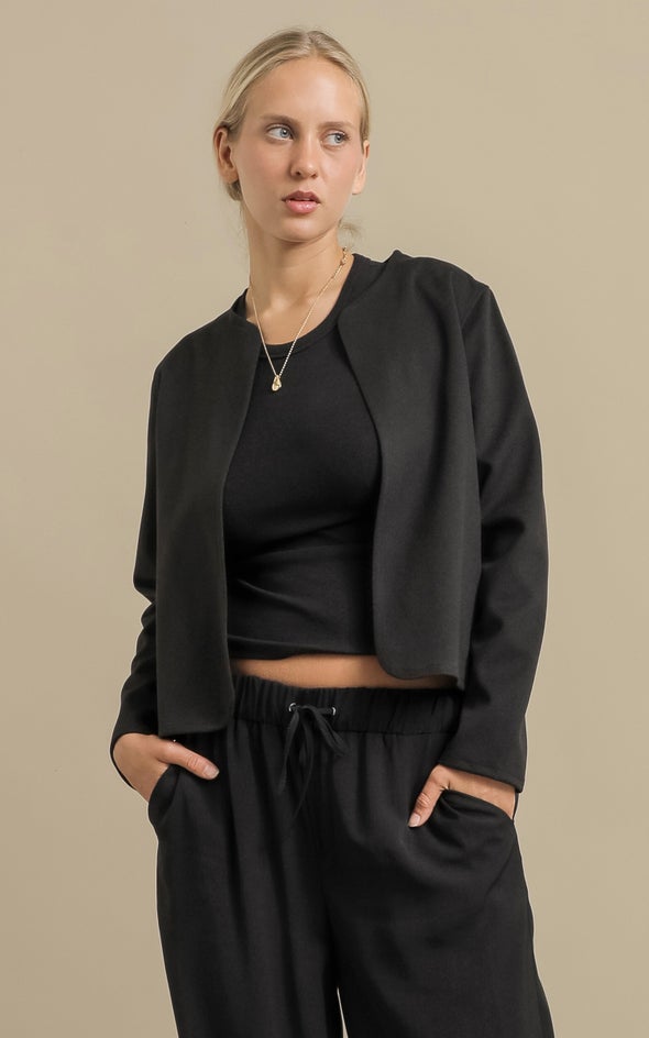 Twill Knit Open Jacket | Pagani