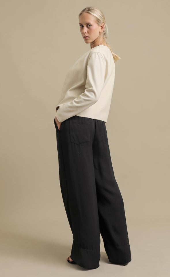 Twill Knit Open Jacket Natural