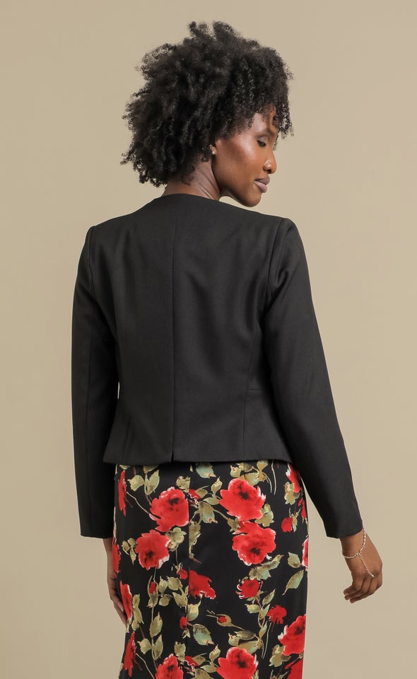 Twill Suiting Tailored Blazer Black
