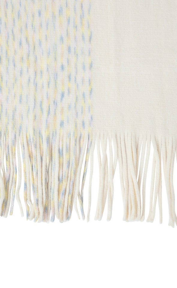 Two Tone Stitch Scarf Cream