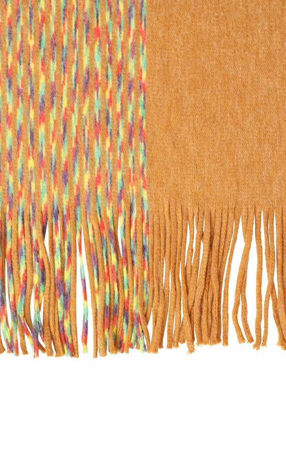 Two Tone Stitch Scarf Ochre
