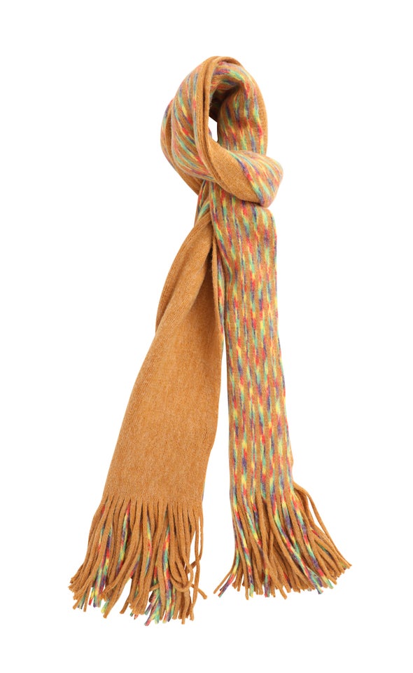 Two Tone Stitch Scarf Ochre
