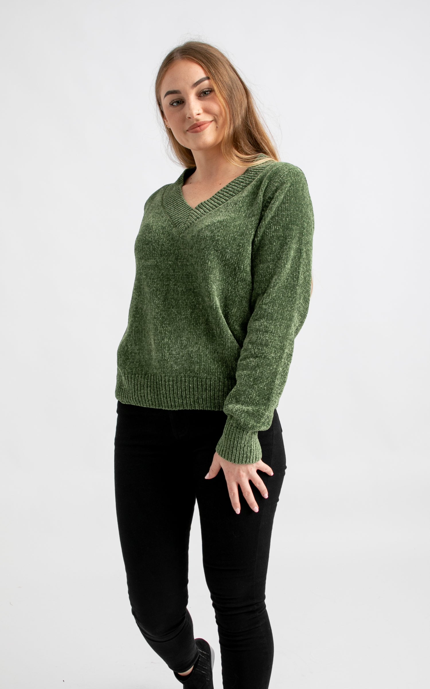 V Neck Chenille Sweater | Pagani