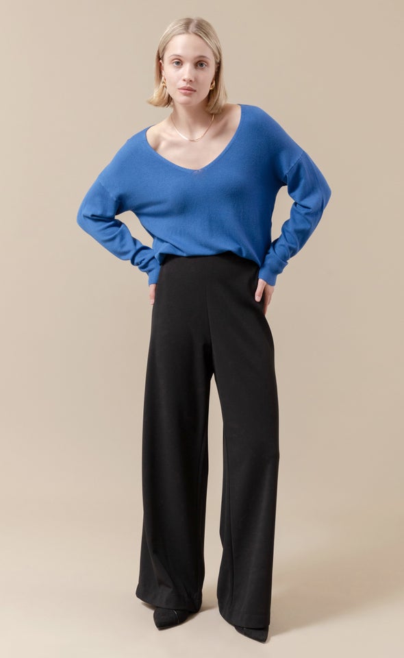 V Neck Sweater Cobalt