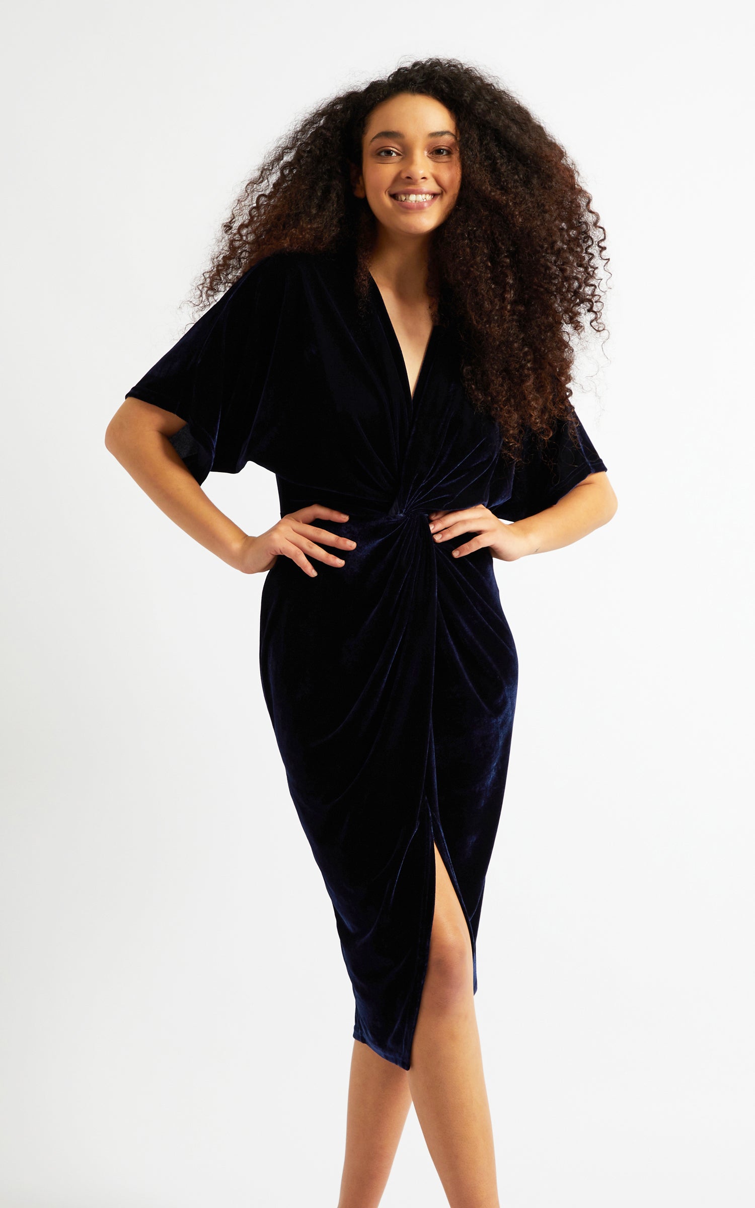 Velvet Kimono Sleeve Dress | Pagani