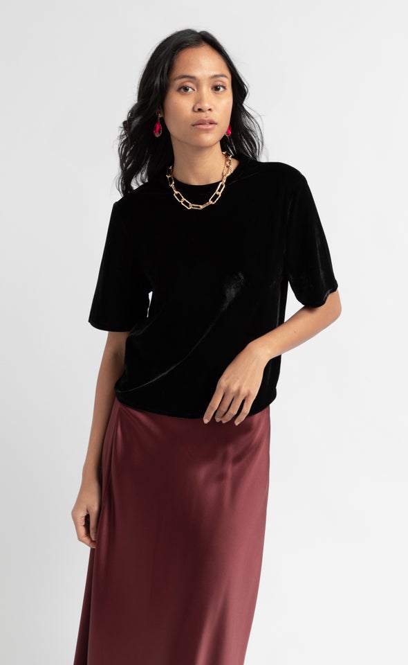 Velvet SS Top Black