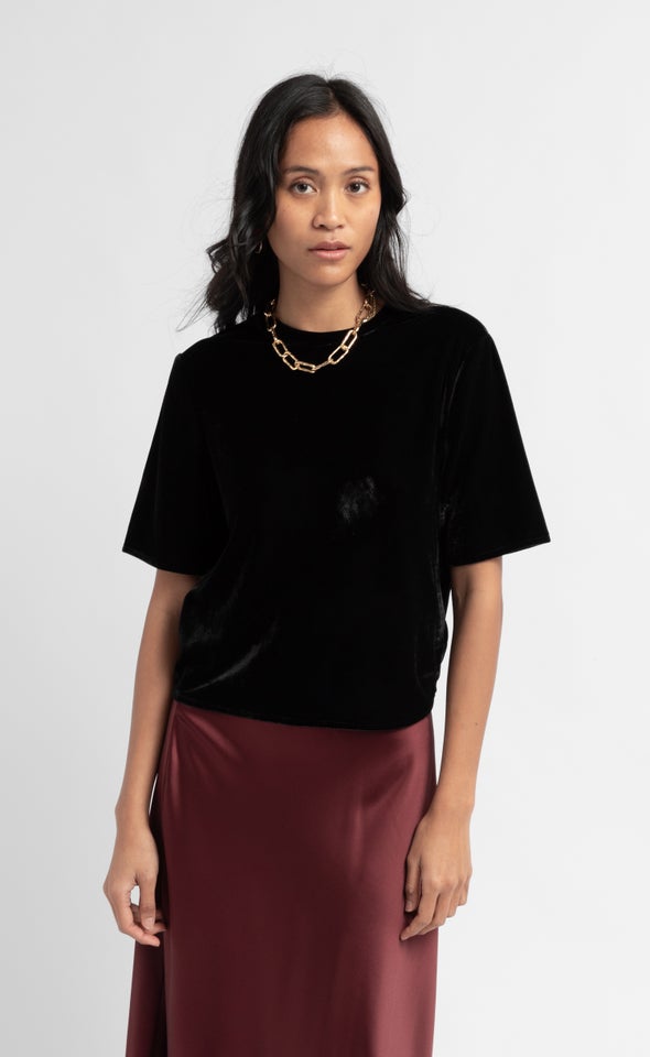 Velvet SS Top Black